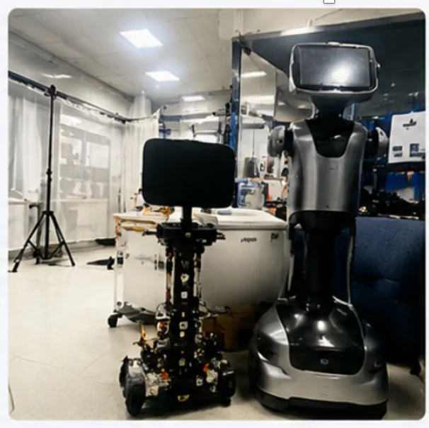 Mobile robot prototypes in the lab